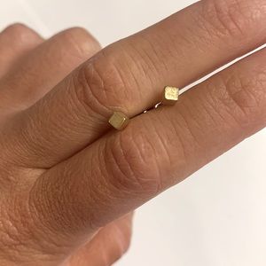 Tiny gold-plated block studs